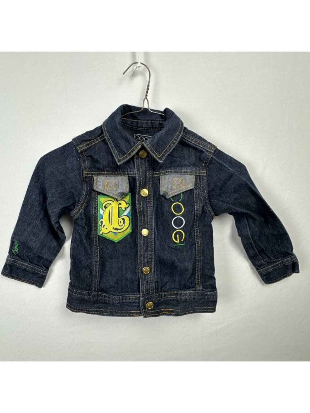 Coogi Todder size 2T Jean Jacket y2k snap closure logo cotton retro